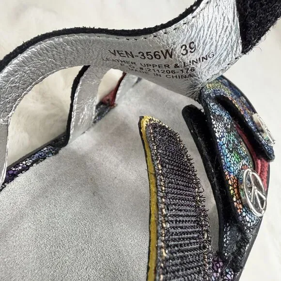 Alegria Venice Hippie Sandals Rainbow Peace Sign Women’s 39 / US 9 - Picture 8 of 9